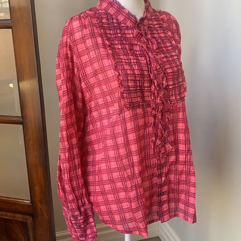 Free People Plaid Miles Tuxedo Shirt NWT - Picture 10 of 15